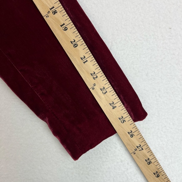 Burgundy Velour Blazer Top Women Holiday Christmas Velvet Y2K Romantic Academia - Picture 11 of 12
